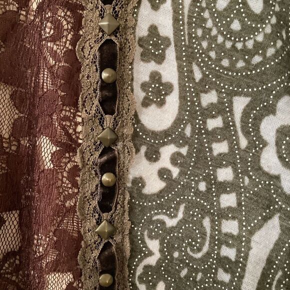 Vanilla Sugar Vintage Y2K Fairy Grunge Fairycore Boho Tie Dye Patchwork Blouse L - Picture 14 of 16